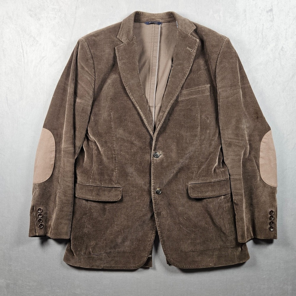 Brooks Brothers Sport Coat Mens 41L Brown Corduroy 1818 Fitzgerald Elbow Patches